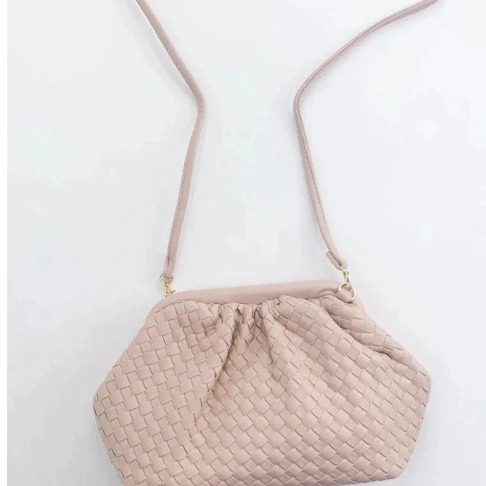 Urban Expressions Pink Woven Crossbody Bag